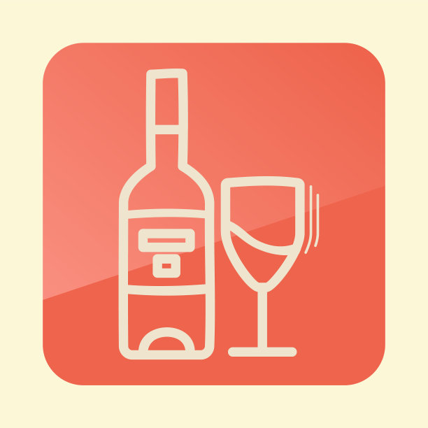 葡萄酒瓶和酒杯轮廓感恩节图标图片下载