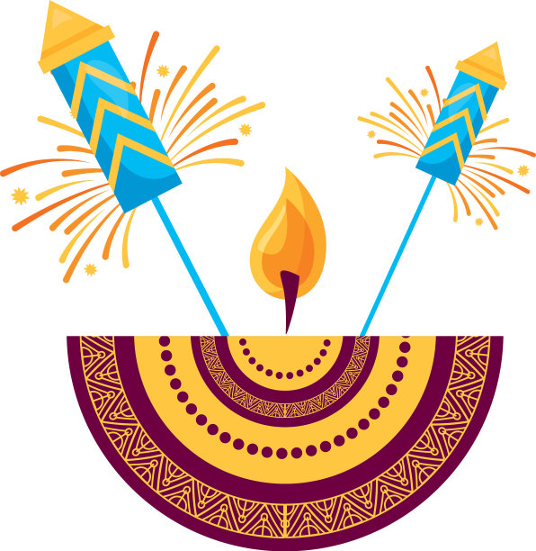 蜡烛曼荼罗与烟花排灯节图片下载