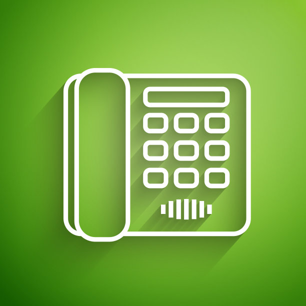 白线电话图标隔离为绿色图片下载