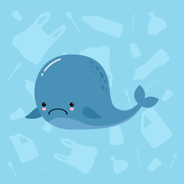 塑料污染的海洋生态蓝图片下载