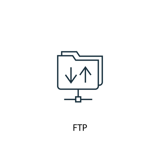 FTP概念线条图标元素图片下载