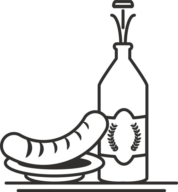 啤酒节上的瓶装啤酒和香肠图片下载