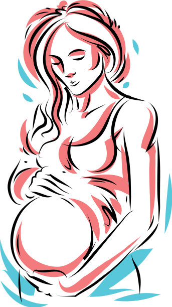 孕妇优雅的身材轮廓简略图片下载