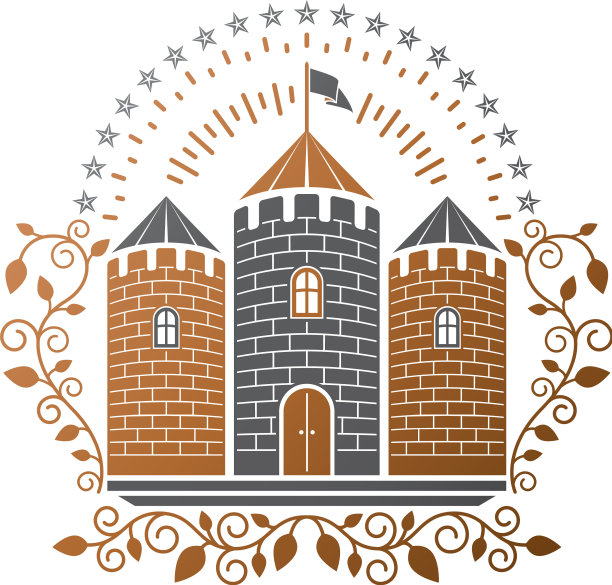 古堡垒的纹章，纹章，盾形纹章图片下载