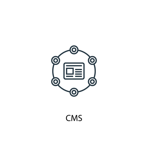 CMS概念线图标简单元素图片下载