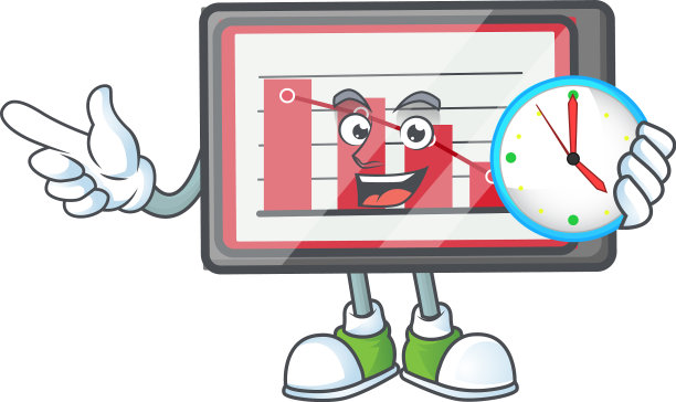 与时钟向下图表水平表在卡通图片下载