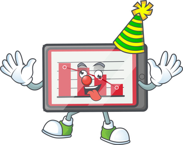 小丑下降图表水平桌上的白色图片下载