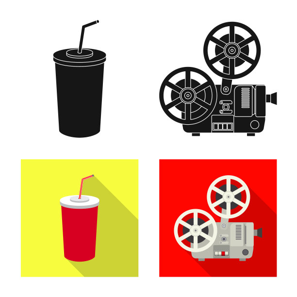 设计电视和电影图标集图片下载