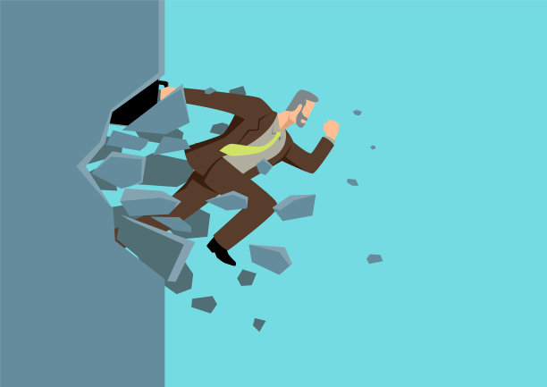 商人跳破墙图片下载