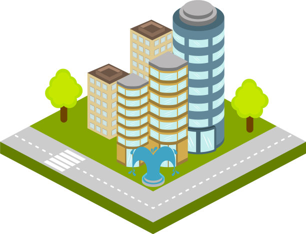 孤立的天际线，一个3d城市图片下载