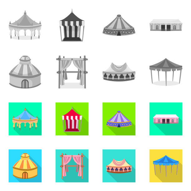 孤立对象roand折叠符号集图片下载