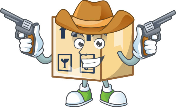 牛仔箱用硬纸板封闭货物包装图片下载