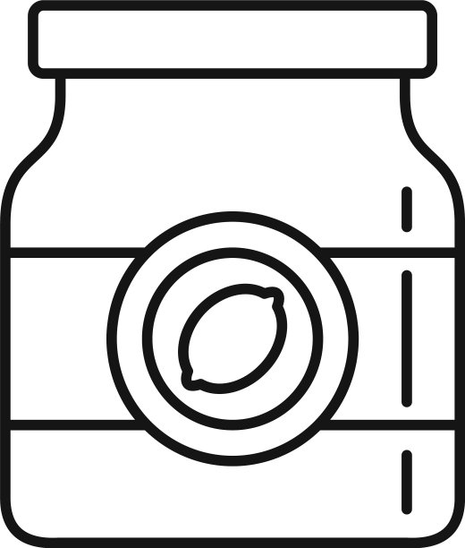 柠檬果酱罐图标轮廓风格图片下载