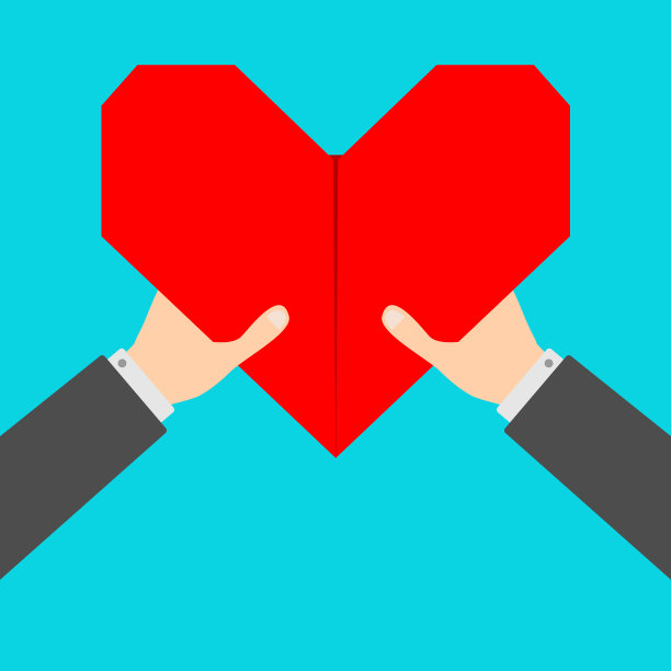 商人双手抱着红色的折纸图片下载