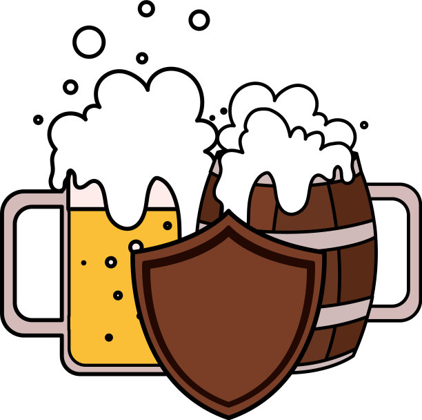 马克杯啤酒与泡沫在白色背景图片下载