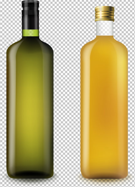 橄榄和向日葵油在玻璃瓶图片下载