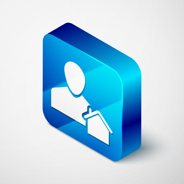 等距房地产经纪人图标孤立在白色图片下载