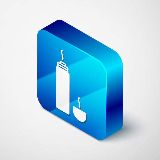 等距热水瓶容器图标隔离在白色上图片下载