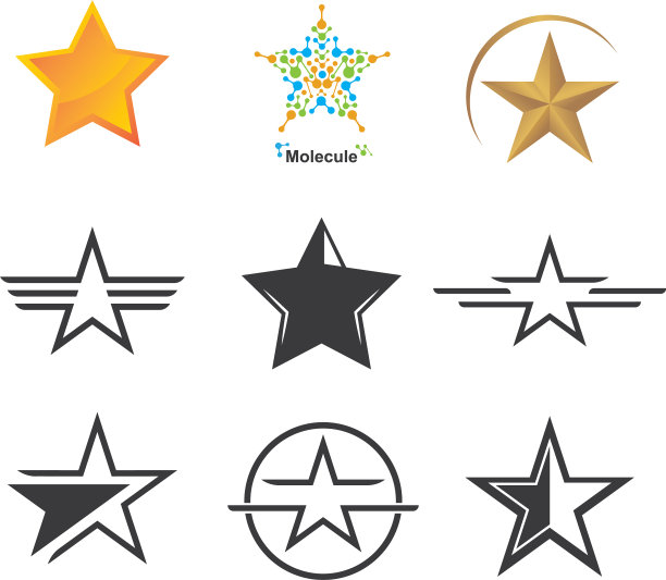 星形标志模板图标图片下载