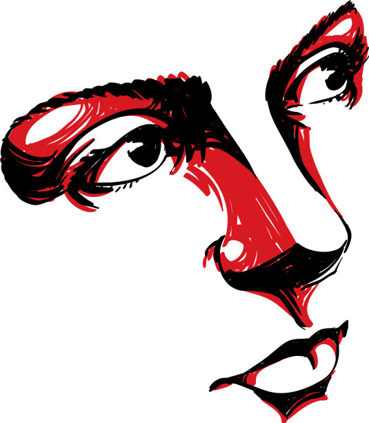 面部表情手绘脸浪漫图片下载