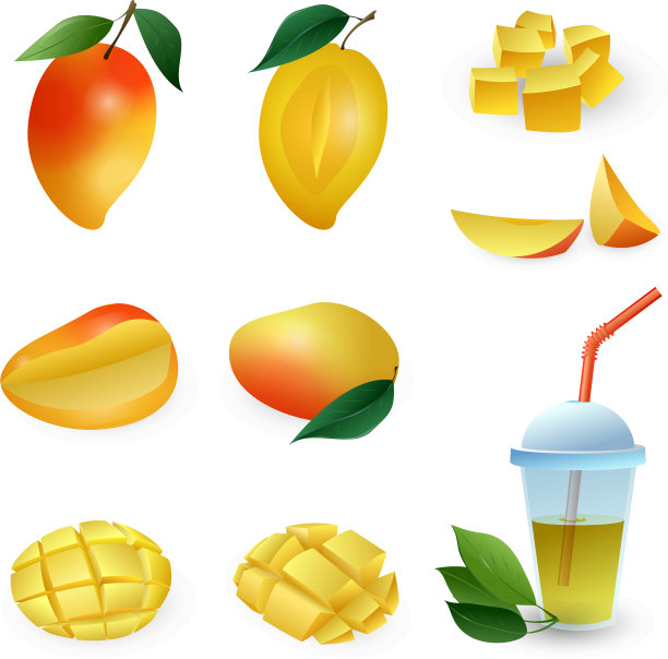 芒果图标设置卡通风格图片下载