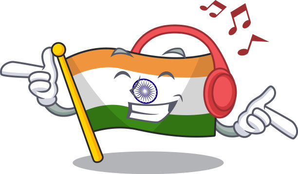 听歌旗印孤立在图片下载