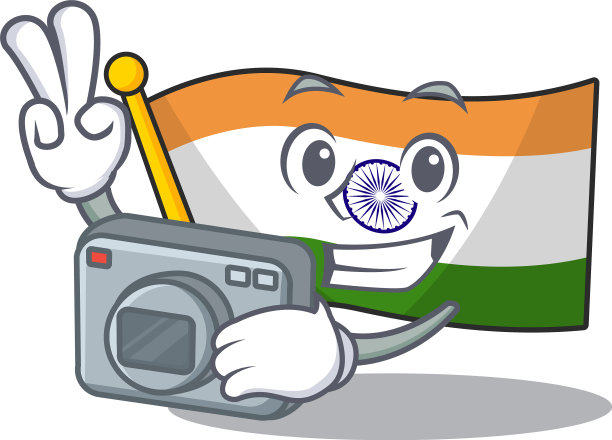 摄影师旗帜印度孤立的性格图片下载