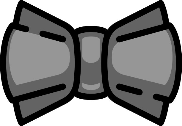 黑色蝴蝶结图标轮廓风格图片下载