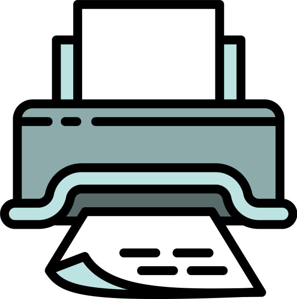 纸张文件打印机图标轮廓样式图片下载