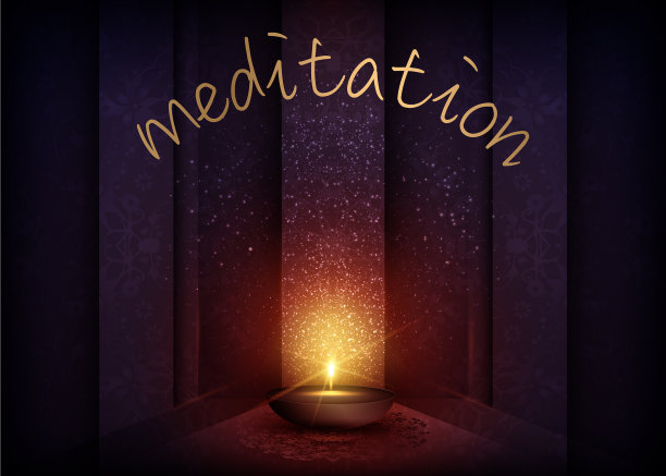 模板暗背景和燃烧的油灯图片下载