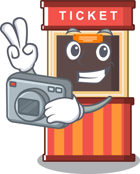 摄影师与售票亭隔离图片下载