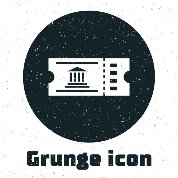 垃圾摇滚博物馆门票图标孤立在白色图片下载