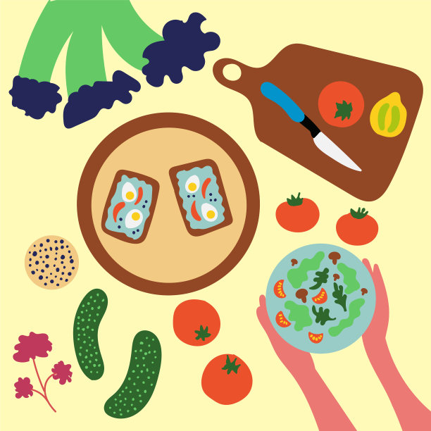 餐桌上摆满了美味健康的食物图片下载