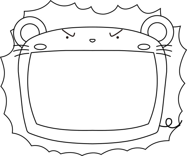 可爱的鼠标白板轮廓图片下载