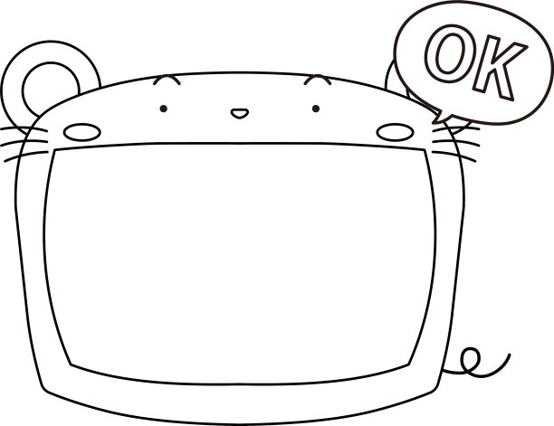 可爱的鼠标白板轮廓图片下载