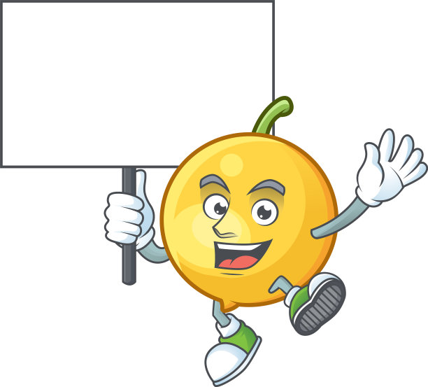 带板蒙都水果吉祥物在白色背景图片下载