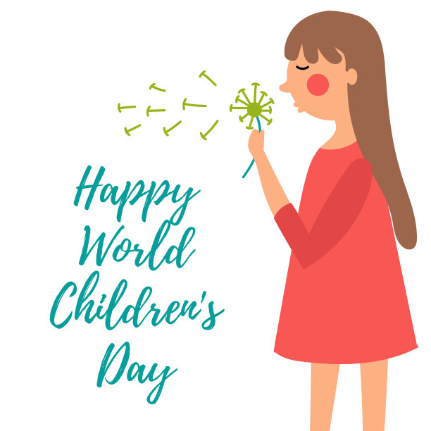 一个小女孩吹着蒲公英，享受着图片下载