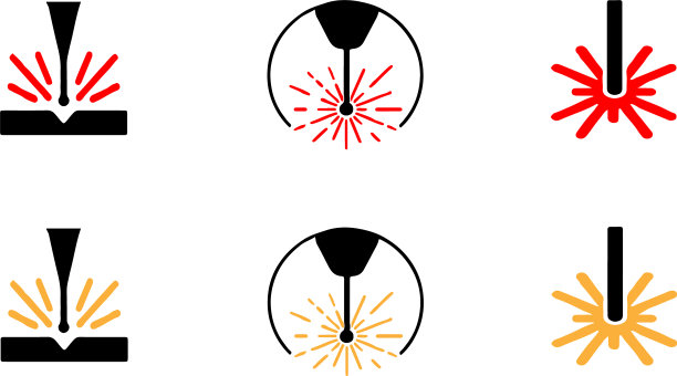 激光束闪光火花图标孤立的背景图片下载
