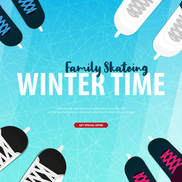 条幅溜冰鞋具有花样滑冰的质感图片下载