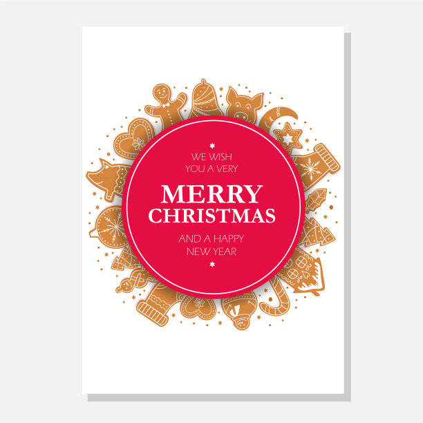 圣诞姜饼曲奇卡圣诞快乐图片下载