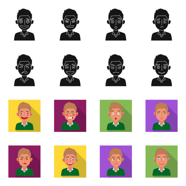 脸和男孩的象征集图片下载