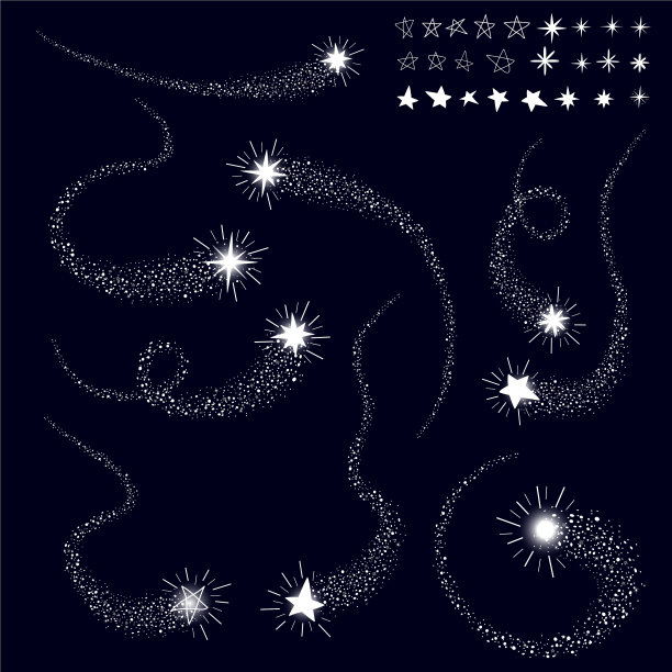 包括带有涂鸦星星的彗星图片下载