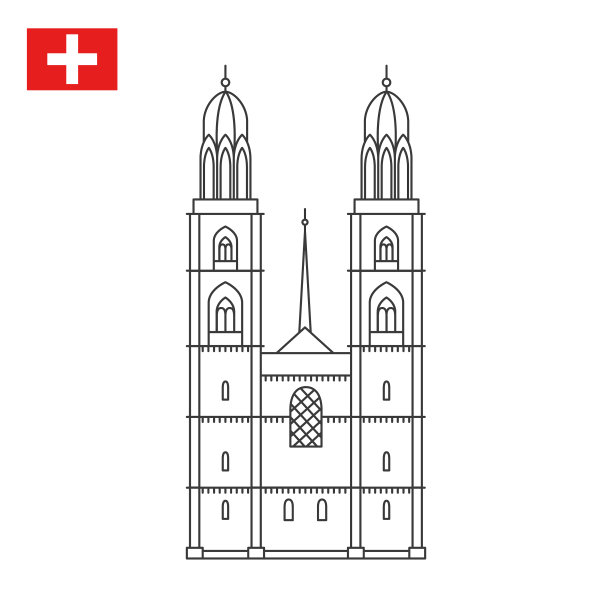 瑞士苏黎世的Grossmunster教堂图片下载