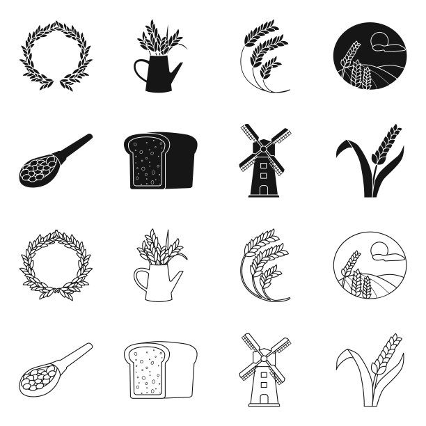 谷物和收获图标图片下载