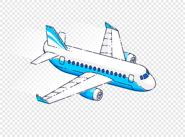 正在飞行的客机被隔离开来图片下载