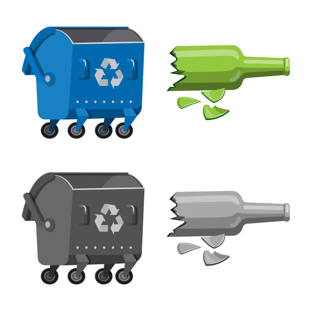 设计垃圾及垃圾标志收集图片下载