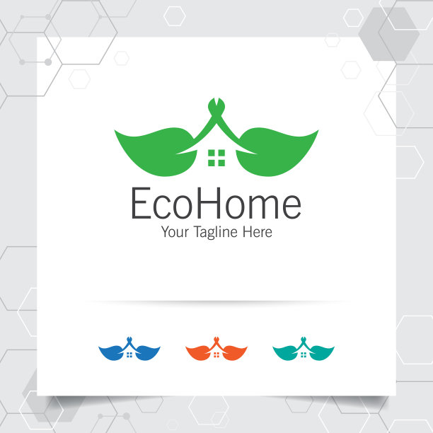 绿屋标志设计与家居概念图片下载