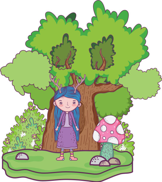 可爱的小仙女与树的性格图片下载