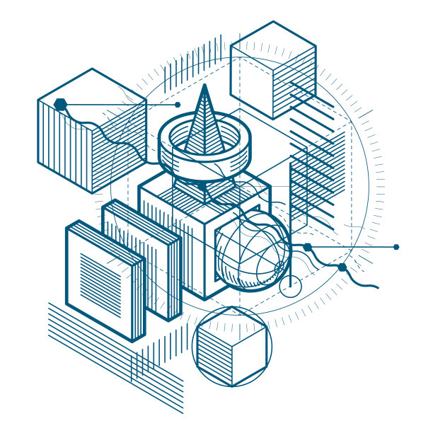 等距抽象背景与线性图片下载