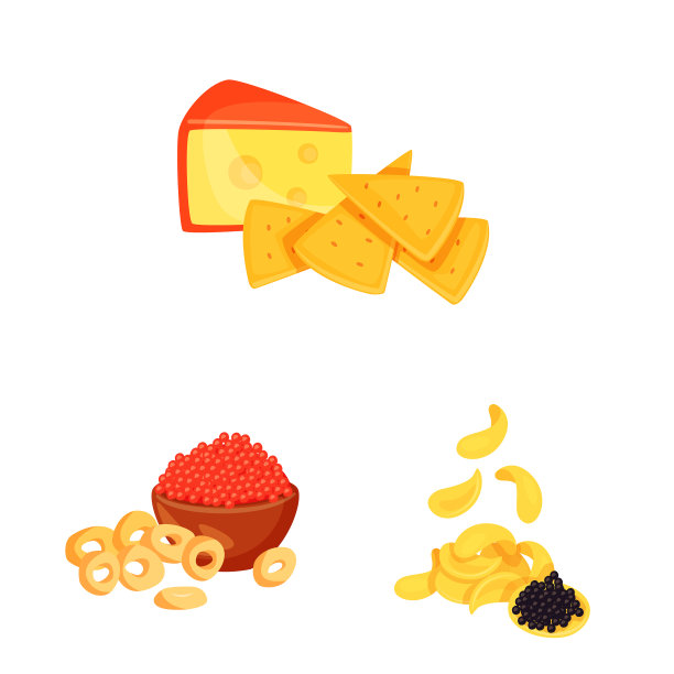 孤立对象食品和产品的图标集图片下载